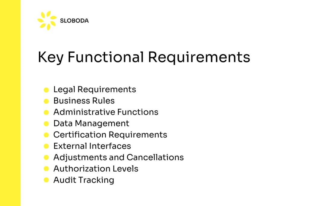 types of functional requirements