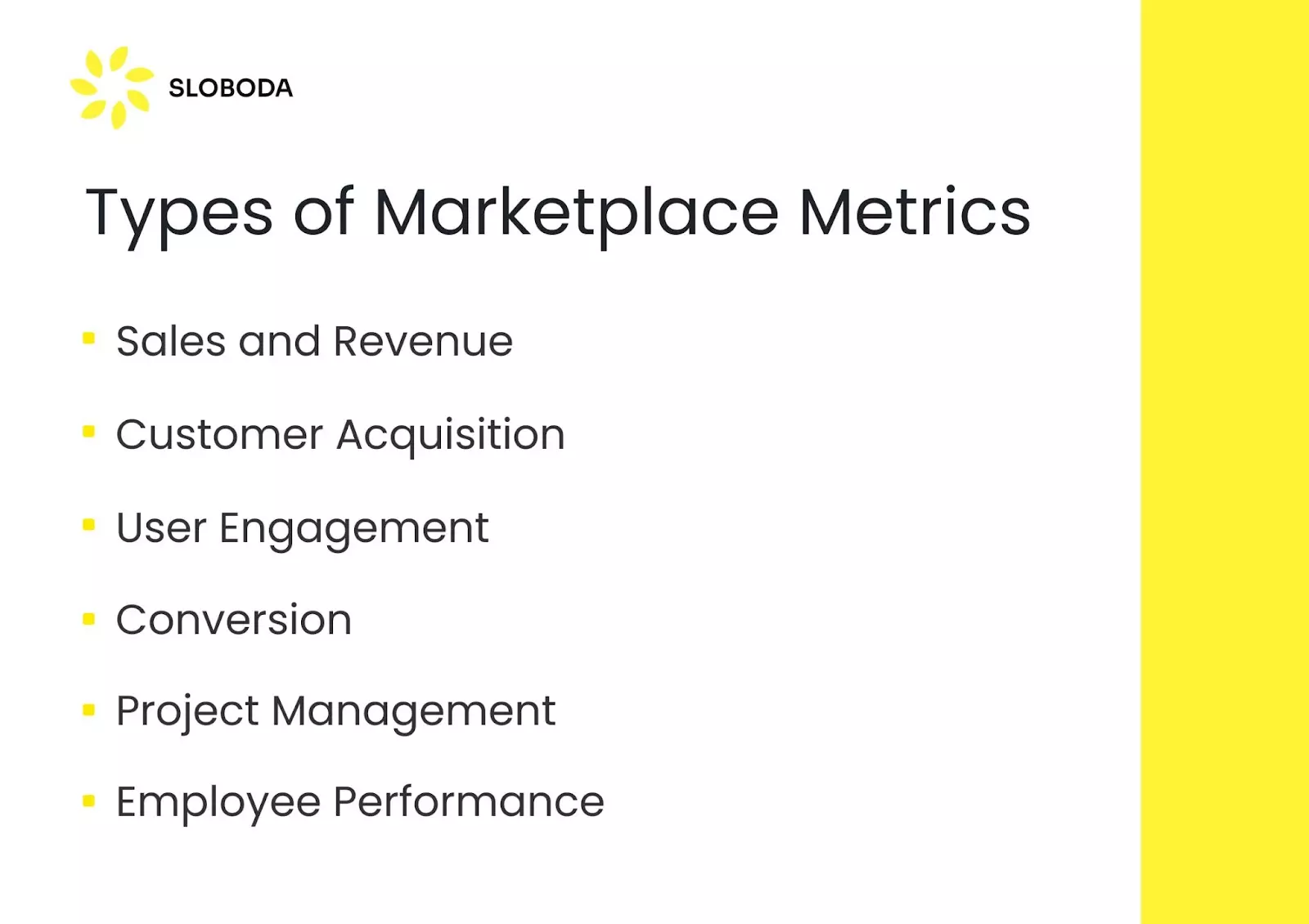 marketplace metrics types