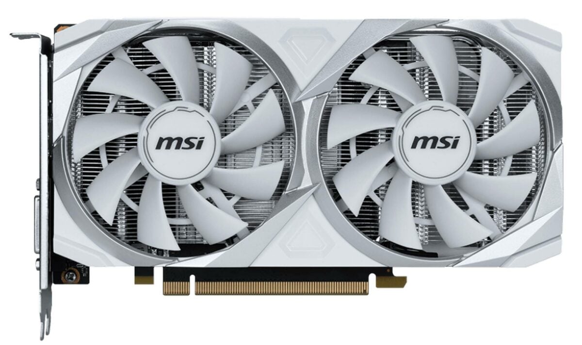 MSI GeForce RTX 3050 Ventus 2X XS White 8G OC front.